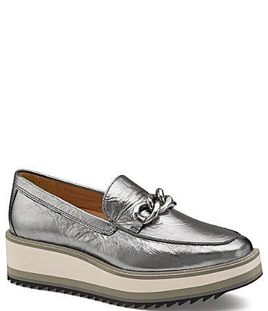 Johnston  Murphy Gracelyn Metallic Chain Platform Loafers Product Image