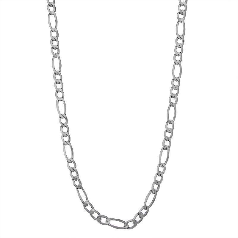 Jordan Blue Mens 14k Gold Hollow Figaro Chain Necklace White Product Image