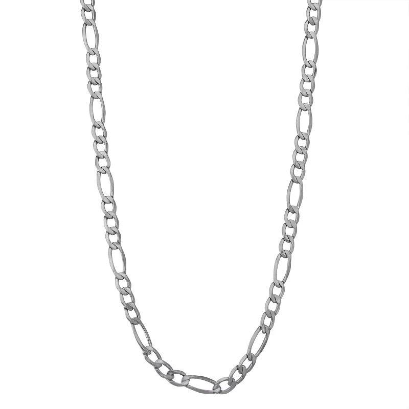 Jordan Blue Mens 14k Gold Hollow Figaro Chain Necklace White Product Image