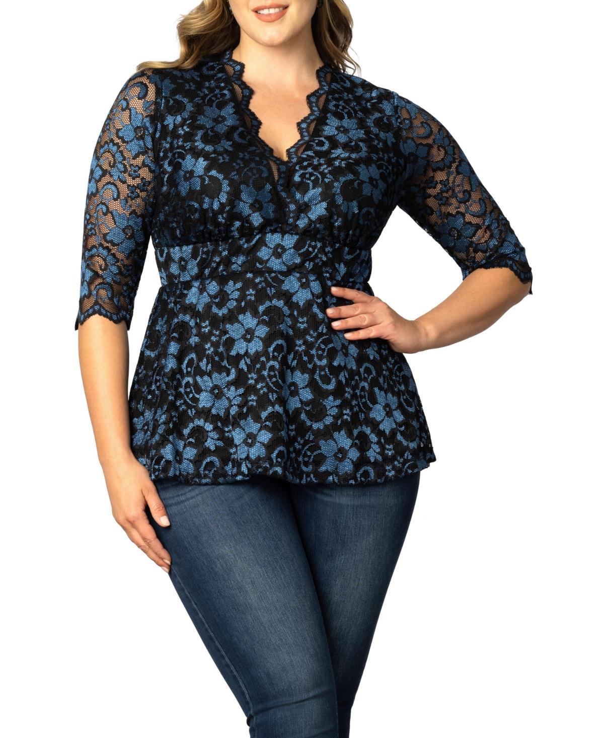 Womens Lace Peplum Blouse Product Image