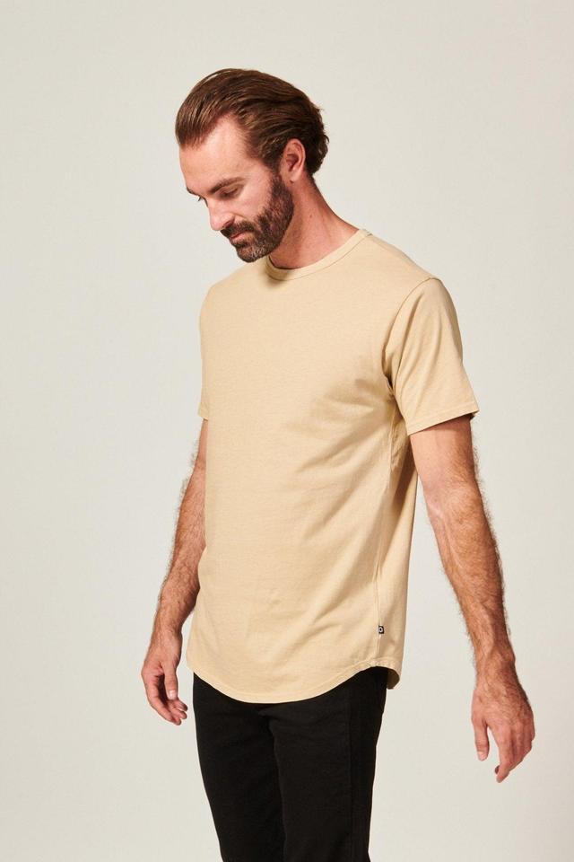 DIME CURVED HEM TEE | SAND Product Image