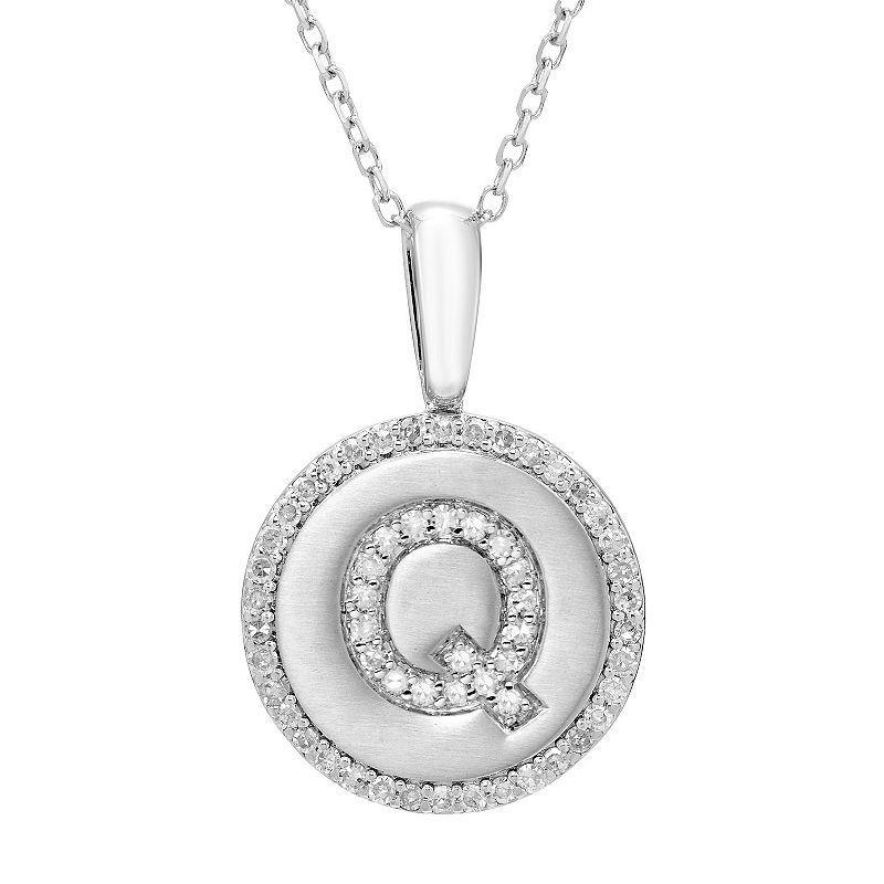 Its Personal Sterling Silver & Diamond Accent Initial Pendant Necklace, Womens Product Image