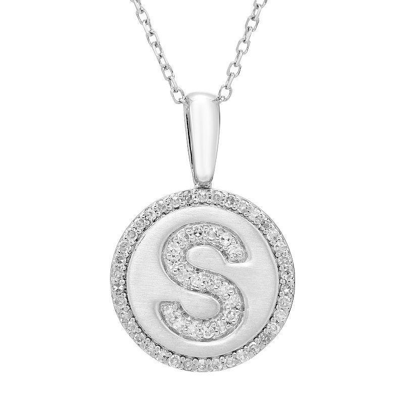 Its Personal Sterling Silver & Diamond Accent Initial Pendant Necklace, Womens Product Image