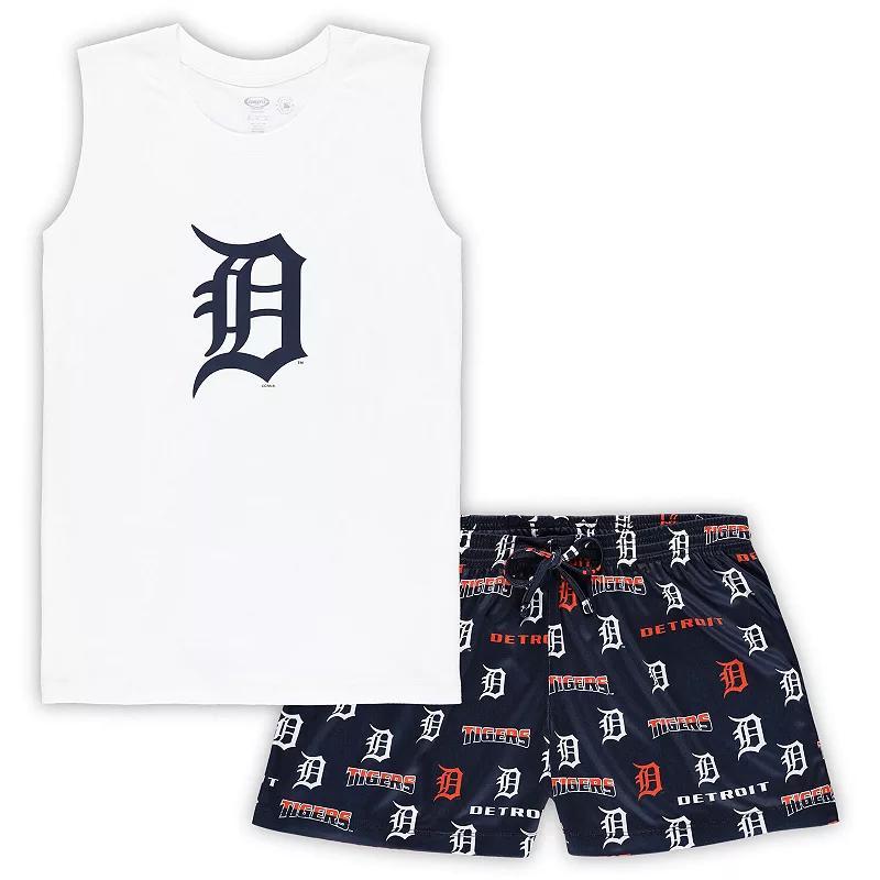 Womens Concepts Sport /Navy Detroit Tigers Plus Size Tank Top & Shorts Sleep Set Product Image