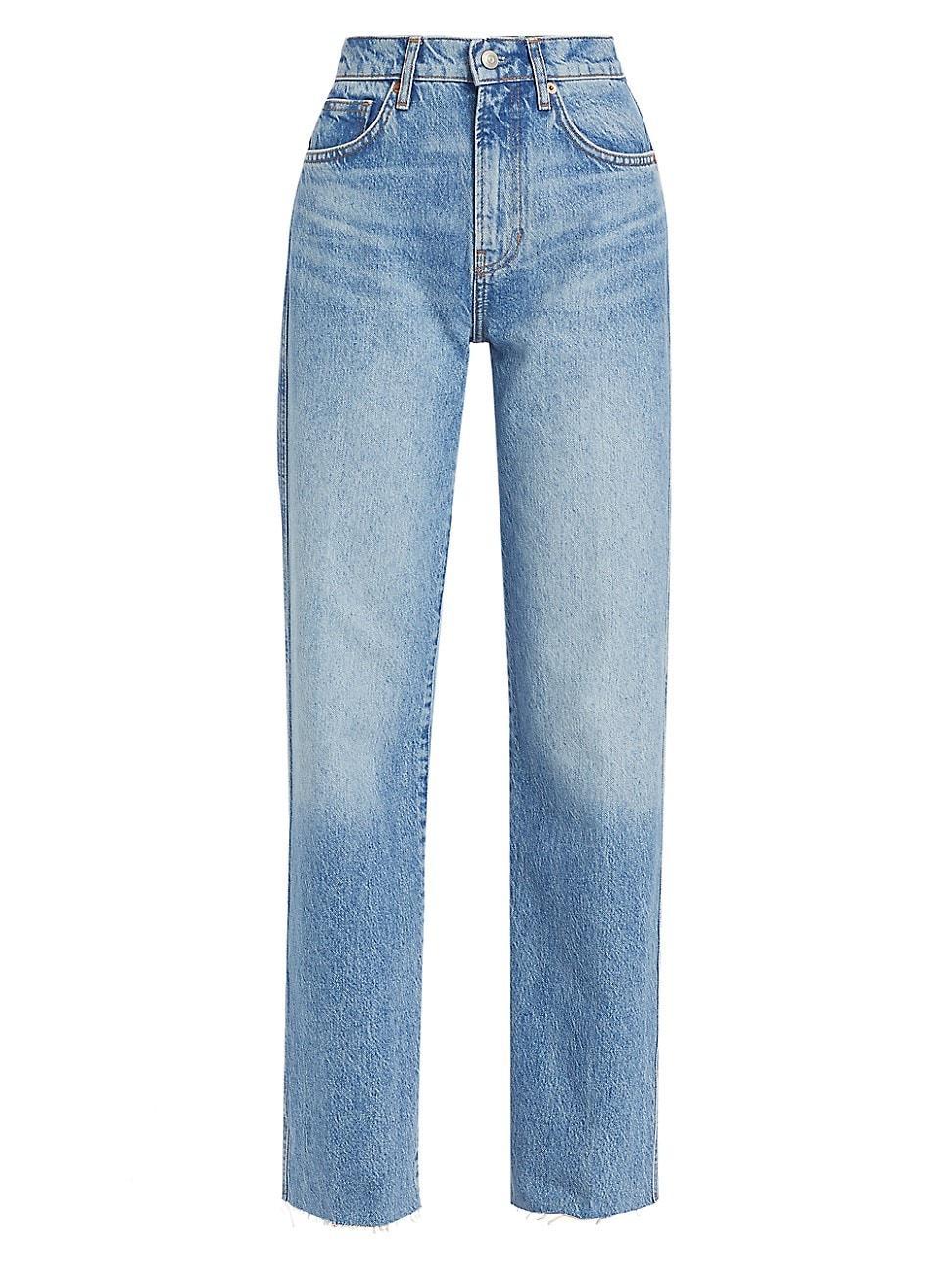 Womens Val 90s Mid-Rise Straight-Leg Jeans Product Image