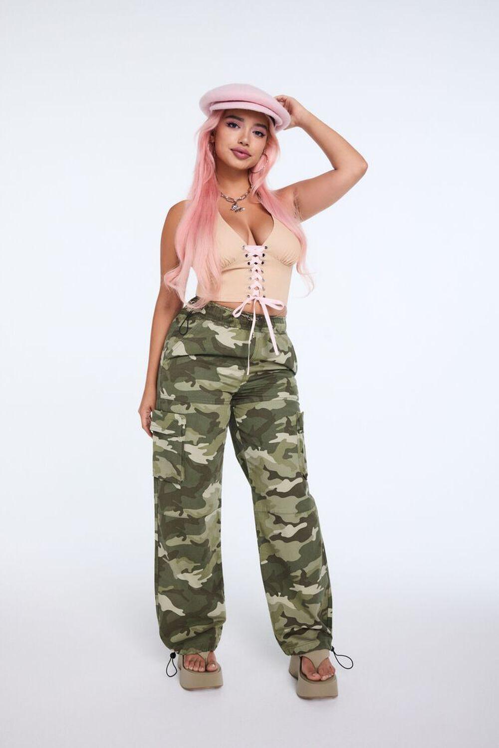 Bratz x F21 Camo Print Cargo Joggers | Forever 21 product image