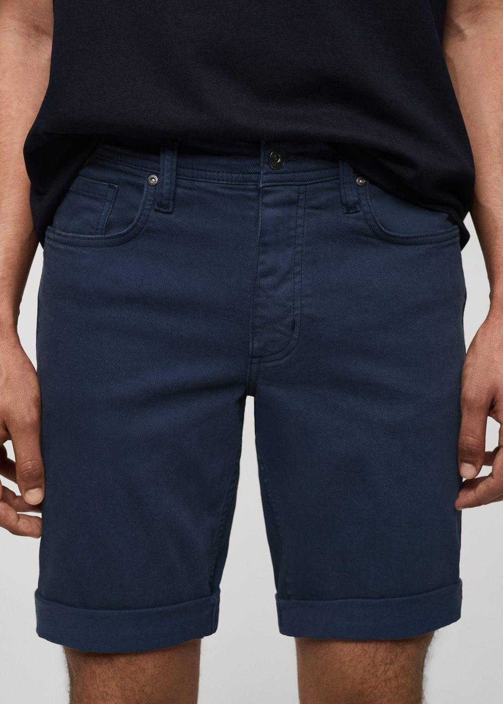 MANGO MAN - Slim-fit denim bermuda shorts indigo blueMen Product Image