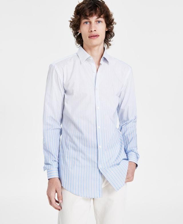 Hugo by Hugo Boss Mens Slim Fit Long Sleeve Button-Front Striped Shirt - Lt Past Product Image