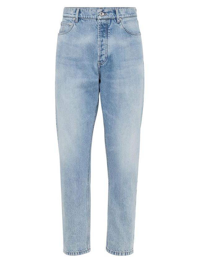 Mens Denim Iconic Fit Five Pocket Jeans Product Image