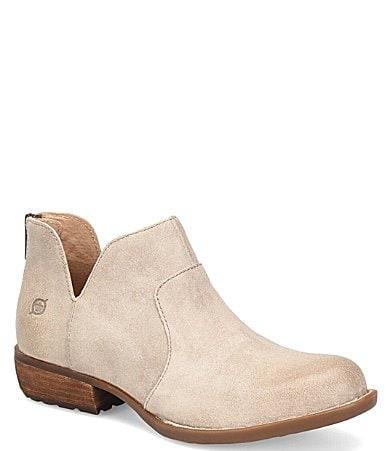 Born Kerri Suede Ankle Block Heel Booties Product Image