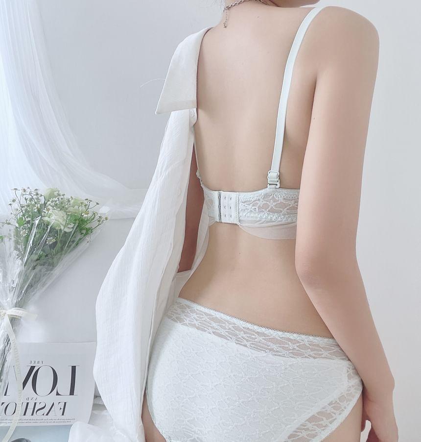 Plain Bow Frill Wireless Bra Product Image