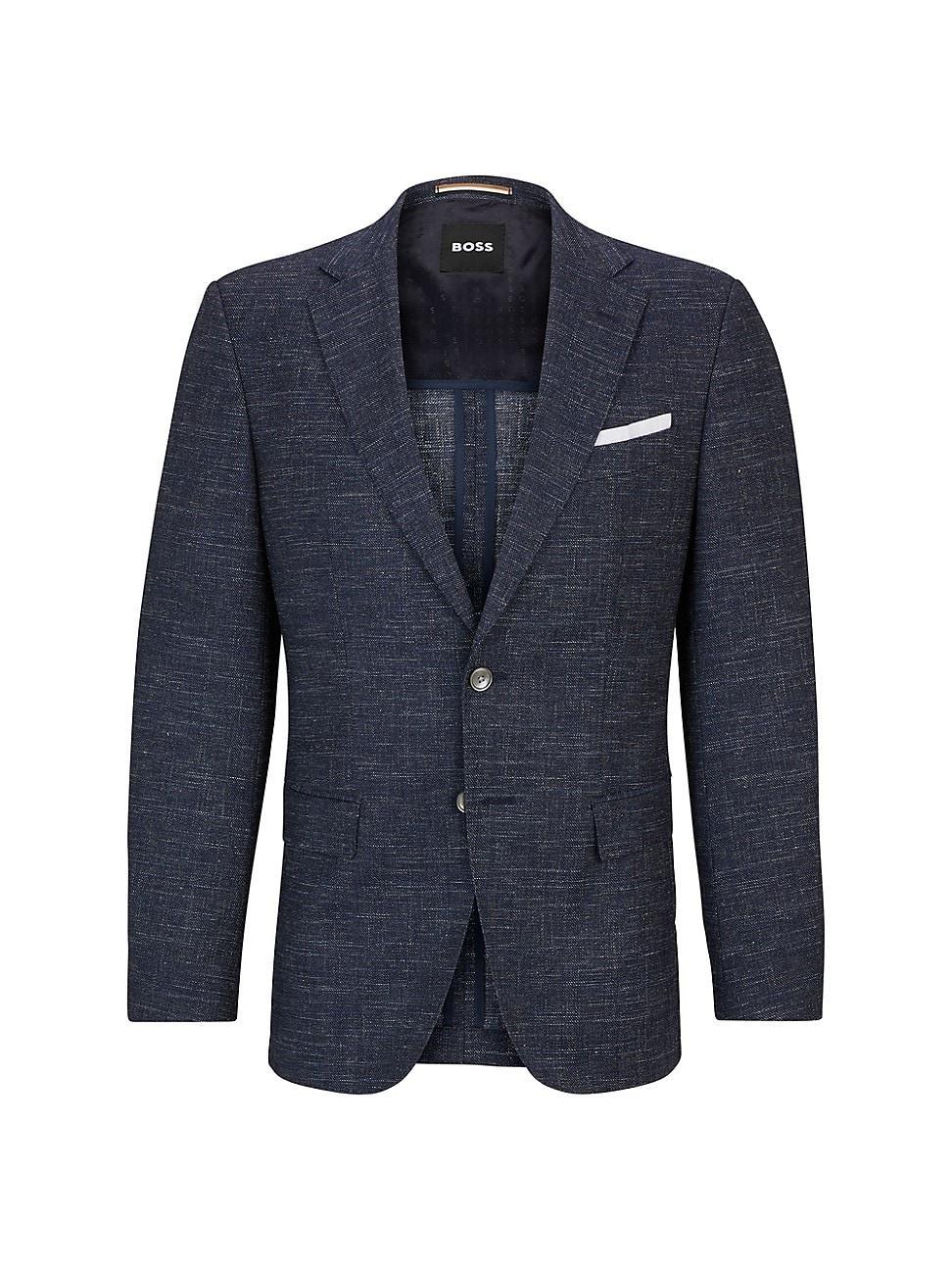 Mens Slim-fit jacket in a patterned wool blend Product Image