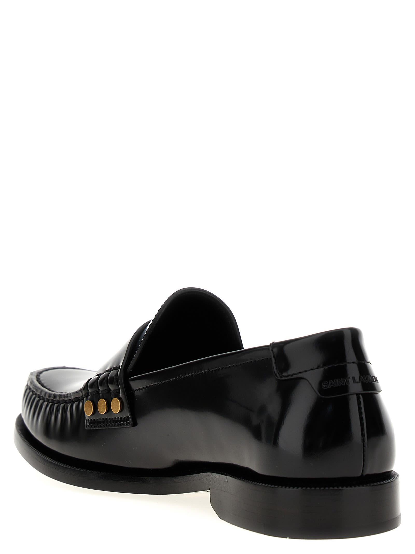 SAINT LAURENT Le Loafer Leather Moccasins In Black Product Image