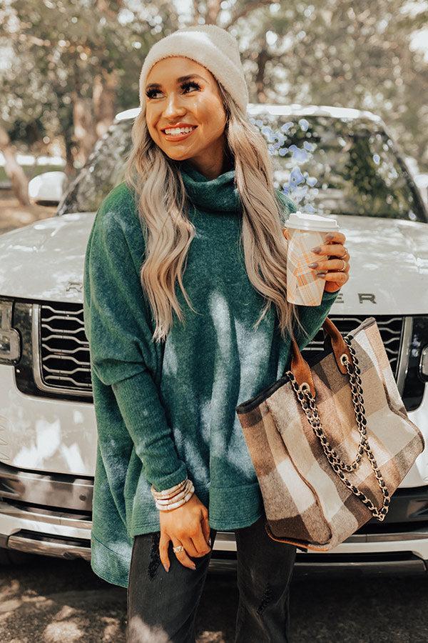 Time For Cozy Sweater In Hunter Green Product Image