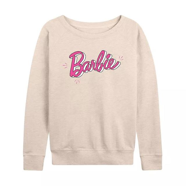 Womens Barbie Sketch Logo Lightweight French Terry Sweatshirt, Girls Product Image