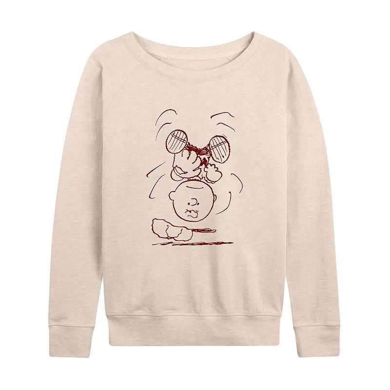 Womens Peanuts Charlie Brown Flipped Lightweight French Terry Sweatshirt, Girls Product Image