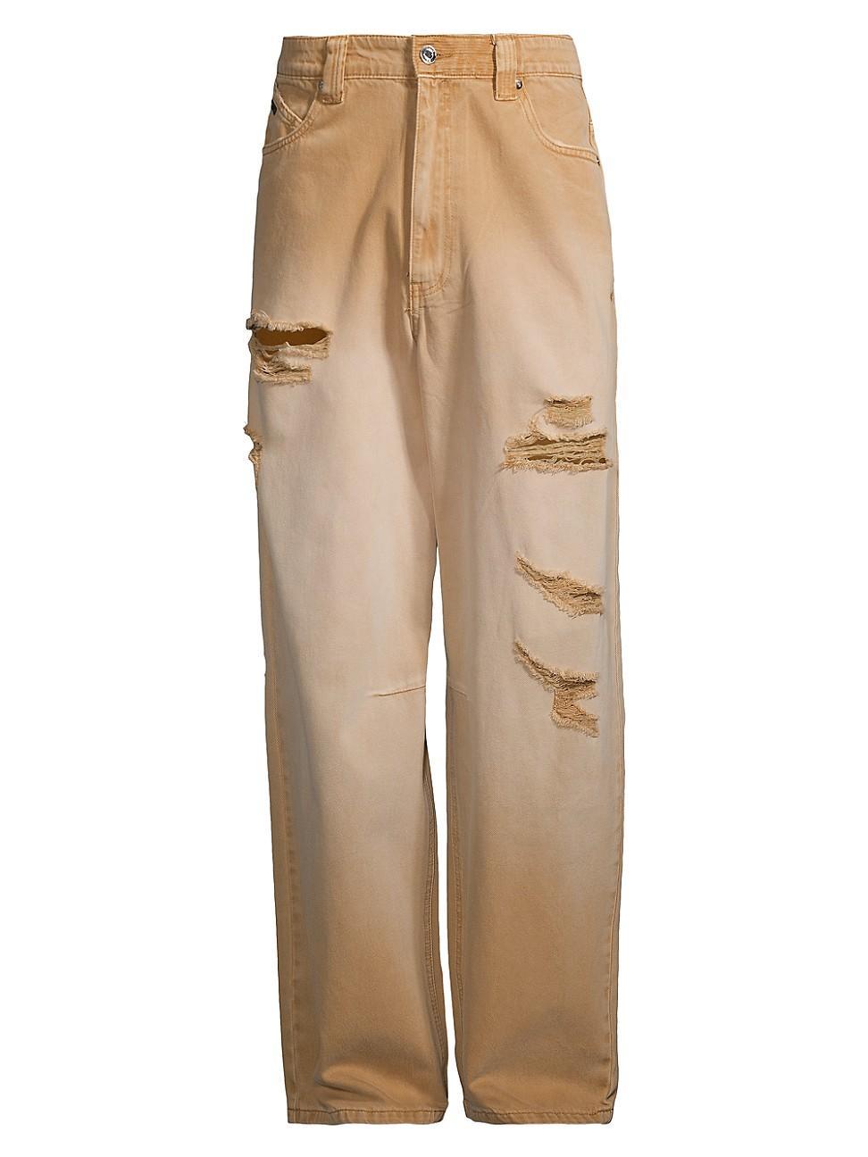 Mens Distressed Wide-Leg Jeans product image