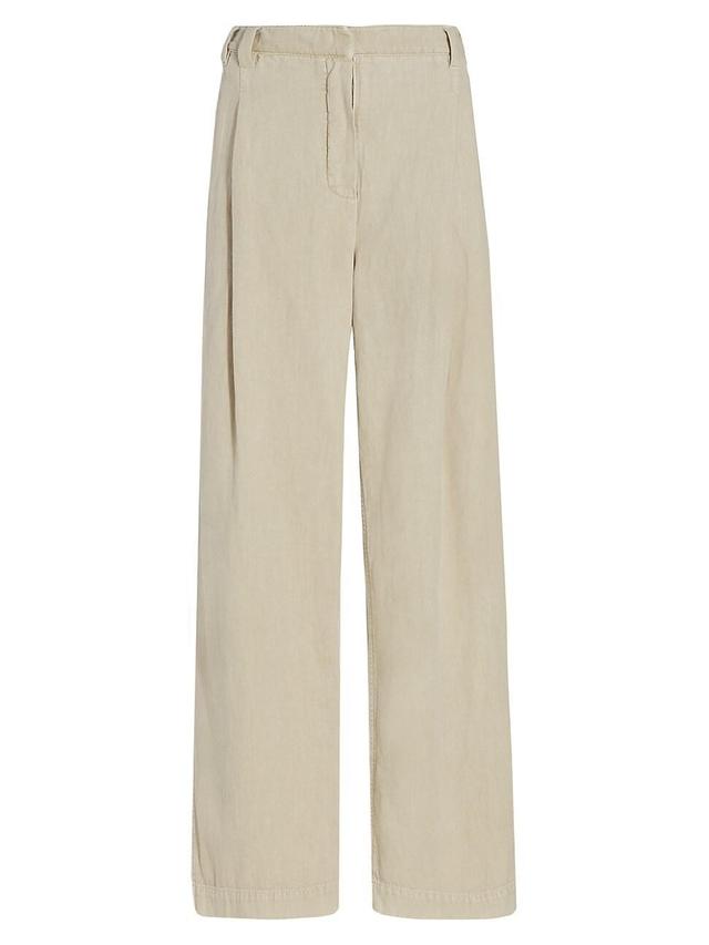 Womens Pleated Wide-Leg Trousers - Beige - Size 0 - Beige - Size 0 Product Image