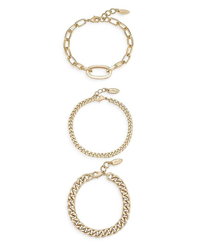 Ettika Chain Game Link Bracelets in 18K Gold Plated, Set of 3 Product Image