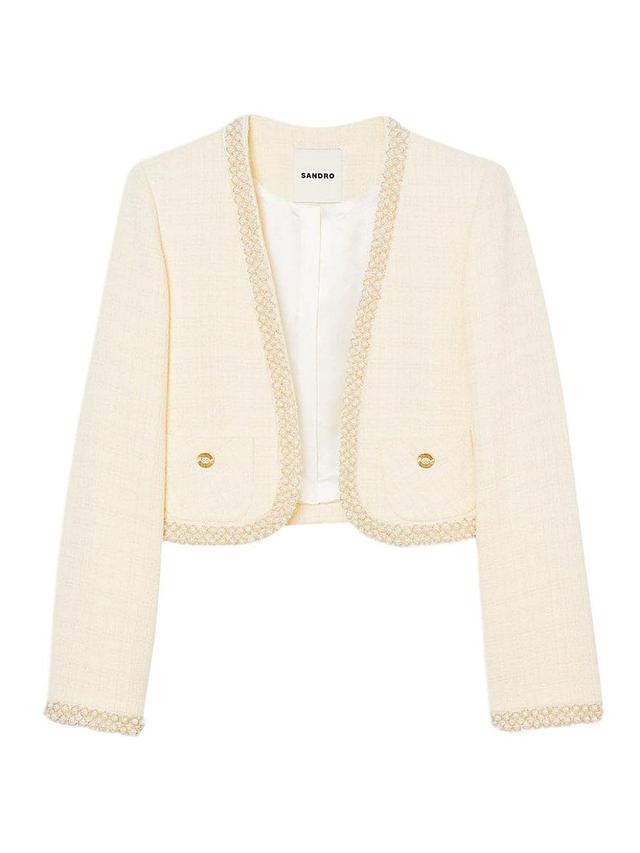 sandro Vayene Bracelet Sleeve Crop Jacket Product Image