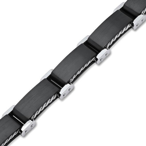 Men's Link Bracelet in Two-Tone Stainless Steel - 8.5" Product Image