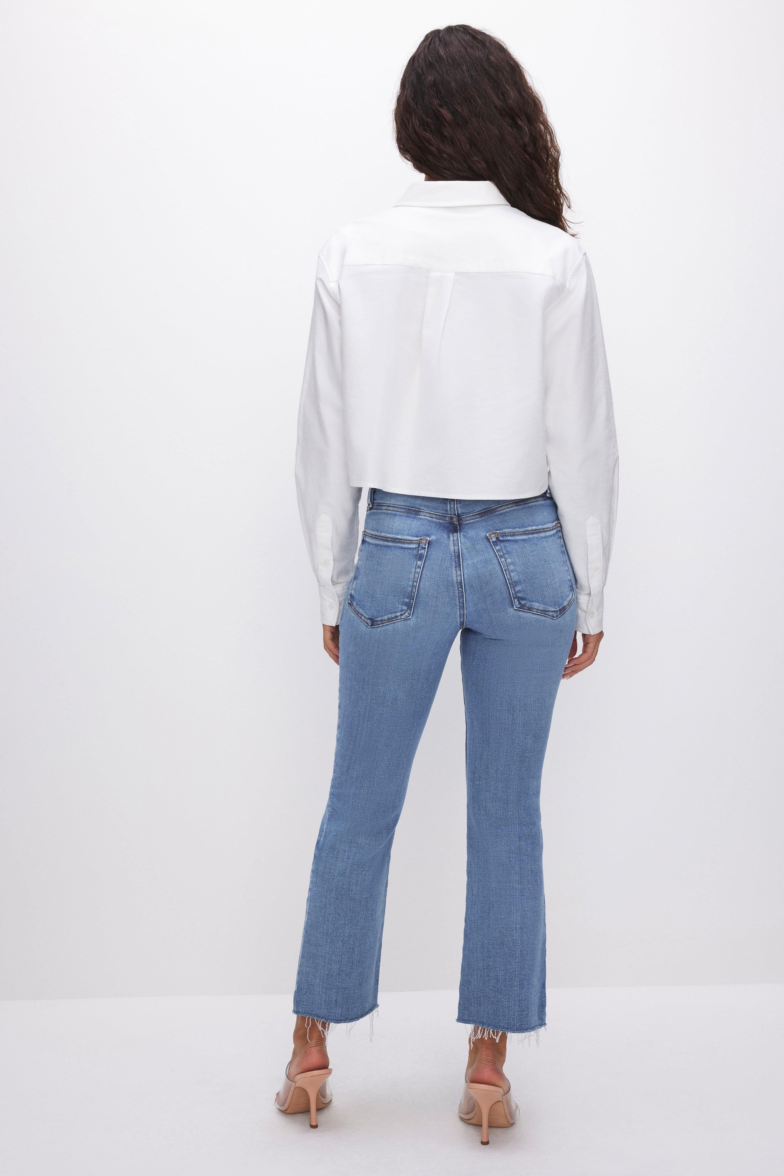 SOFT-TECH GOOD LEGS CROPPED MINI BOOT JEANS | INDIGO521 Product Image