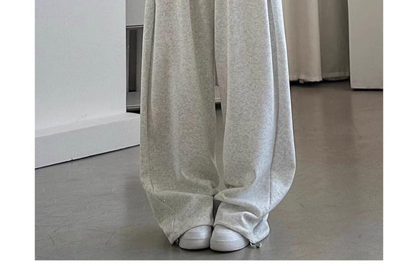 High Rise Plain Wide Leg Sweatpants Product Image