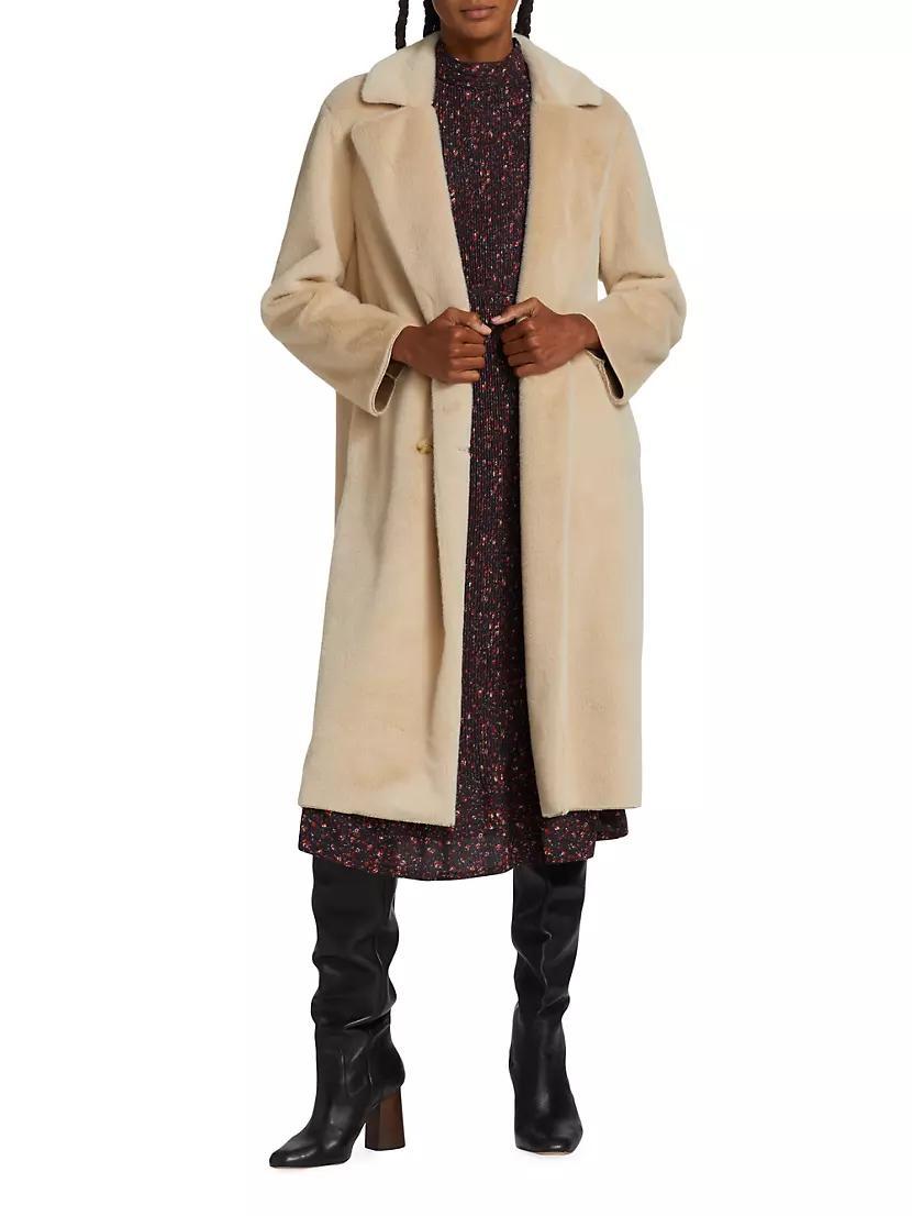 Double-Breasted Faux Fur Coat Product Image