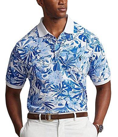 Polo Ralph Lauren Big  Tall Classic Fit Floral-Print Mesh Polo Short Sleeve Polo Shirt Product Image