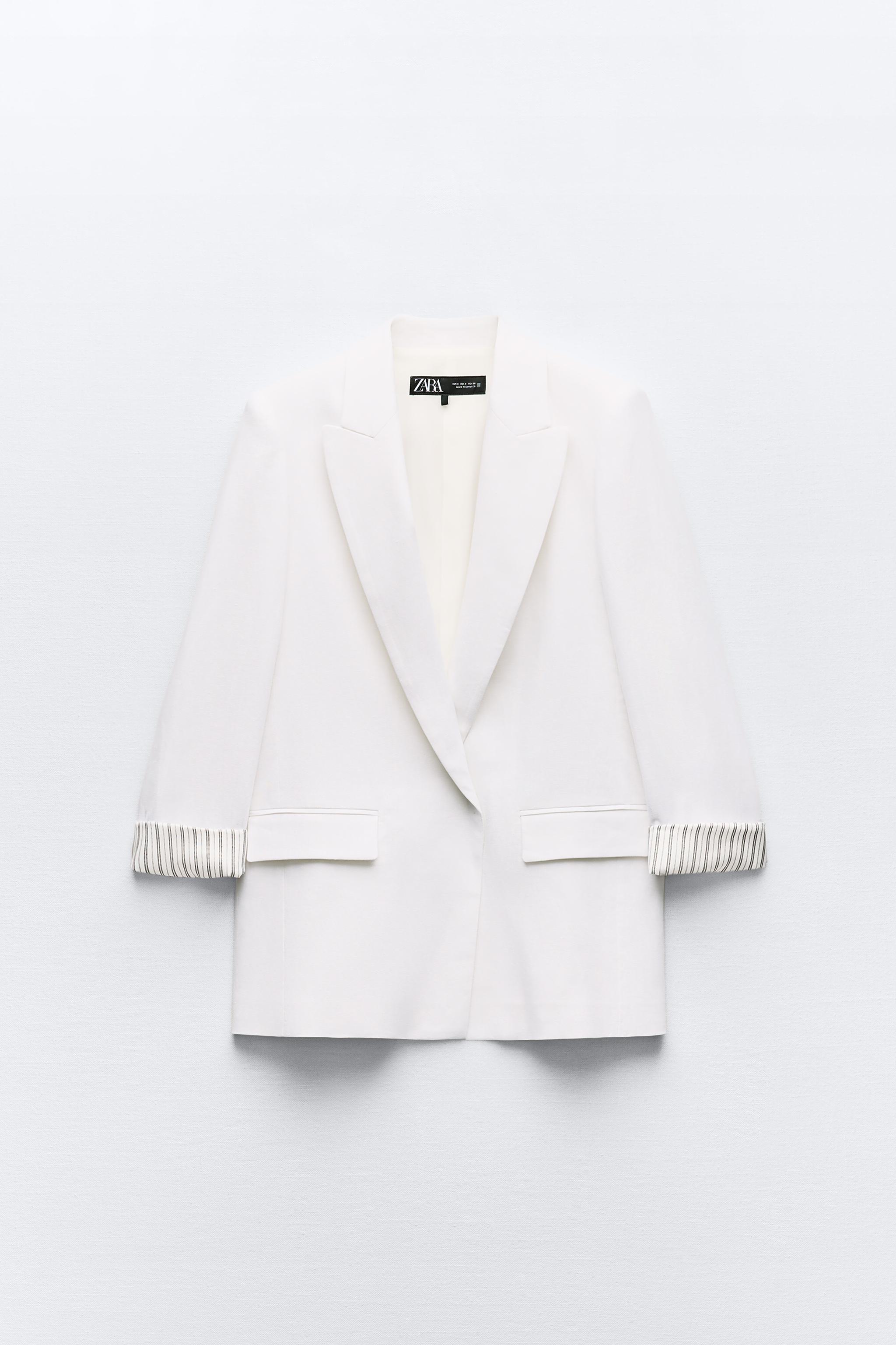 LINEN BLEND OPEN FRONT BLAZER Product Image