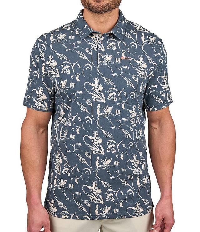 BLACK CLOVER Sway Cool Printed Short Sleeve Polo Shirt Product Image