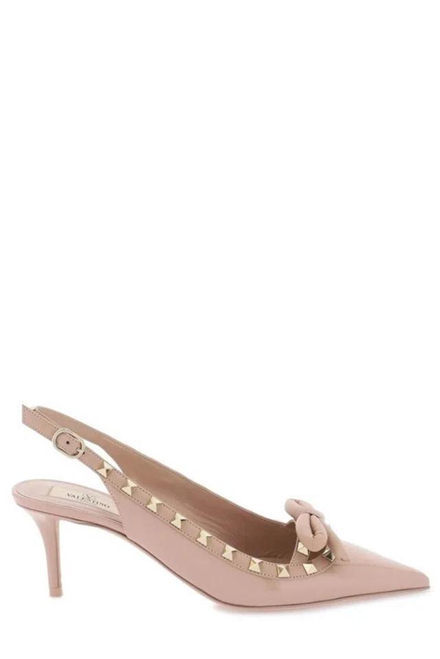 Rockstud Bow Slingback Patent Leather Pump 60mm Woman Rose Cannelle 42 Product Image