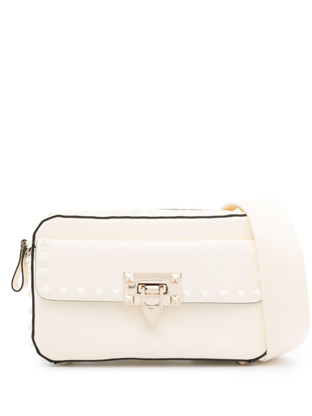 VALENTINO GARAVANI Rockstud Leather Crossobdy Bag In White Product Image