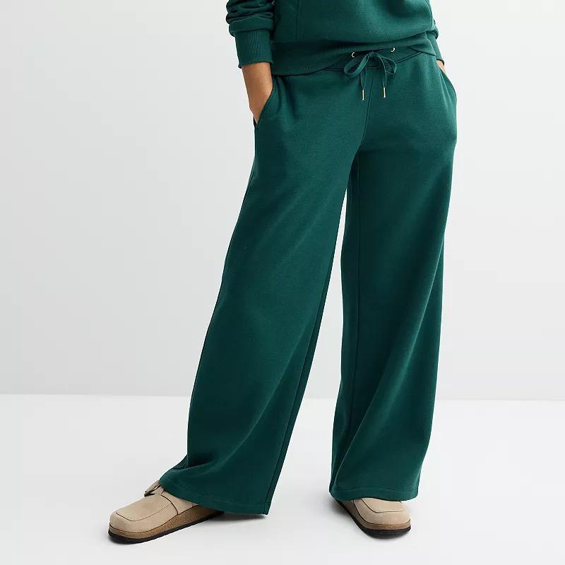 Womens Sonoma Goods For Life Fleece Wide Leg Pants Product Image