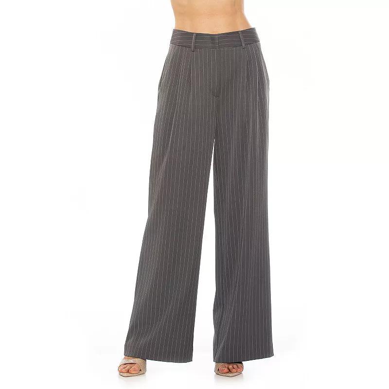 Womens ALEXIA ADMOR Elodie Belted Front Zip Wide Leg Pant product image