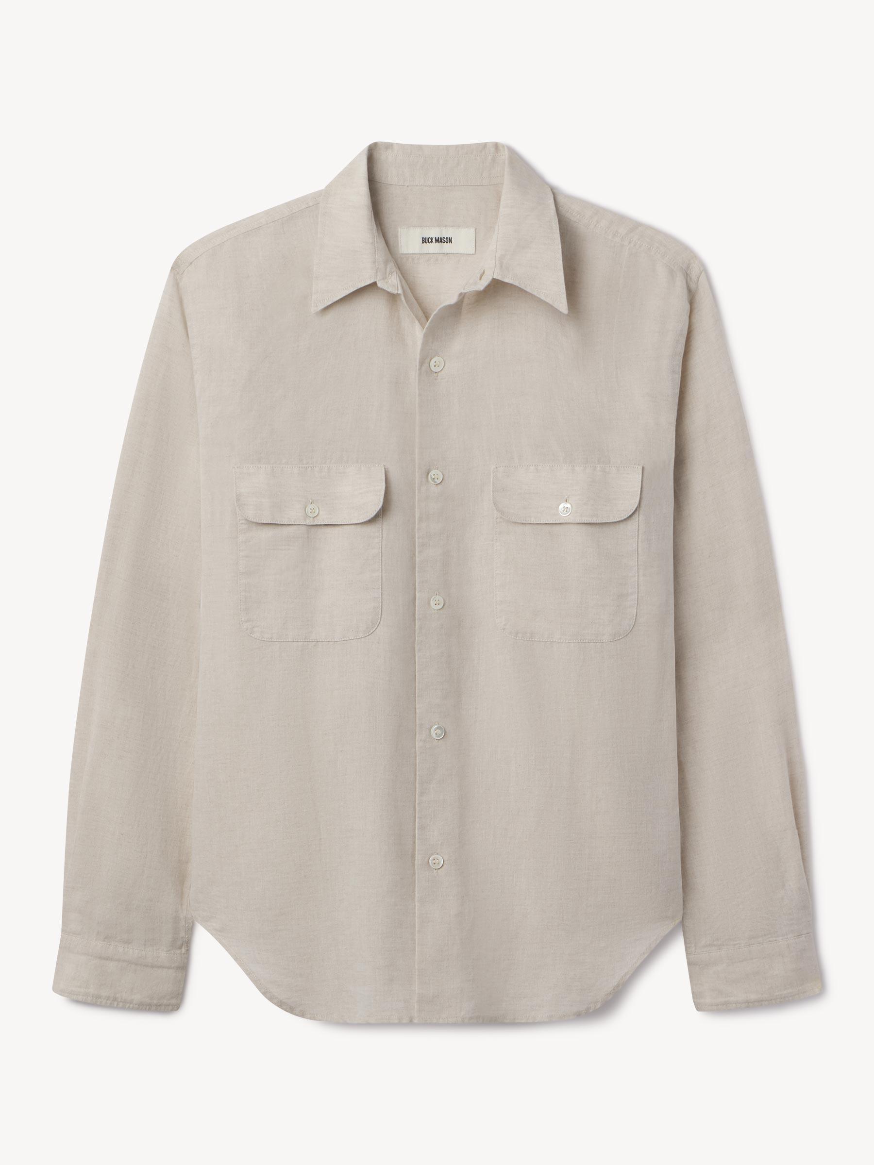 Natural End-On-End Breeze Cotton Linen Work Shirt Product Image