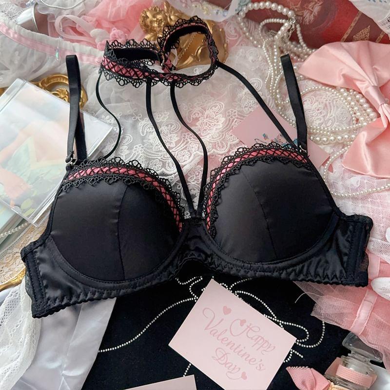 Set: Lace Bra Top + Panties Product Image