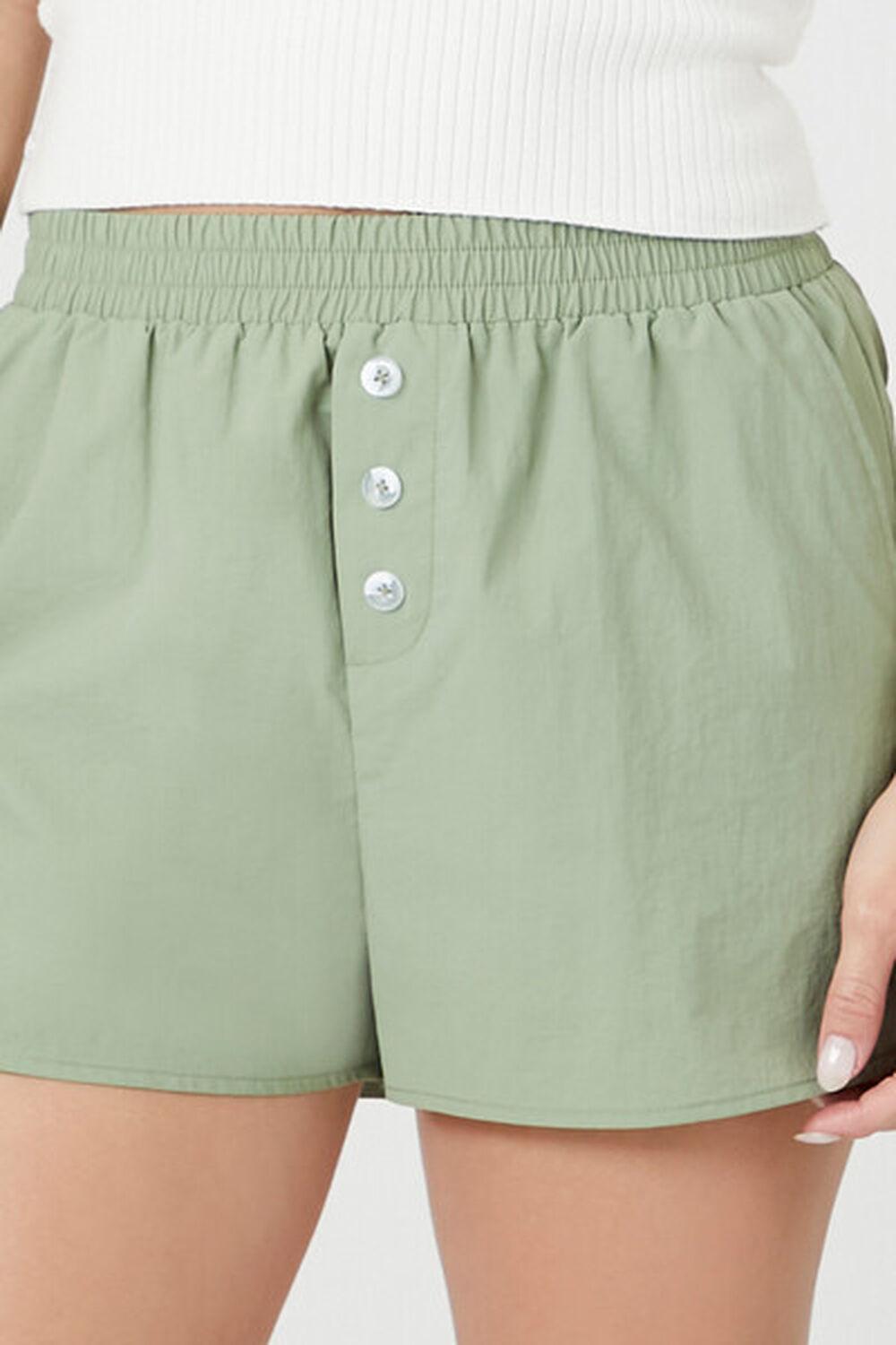 Button-Front Dolphin-Hem Shorts | Forever 21 Product Image