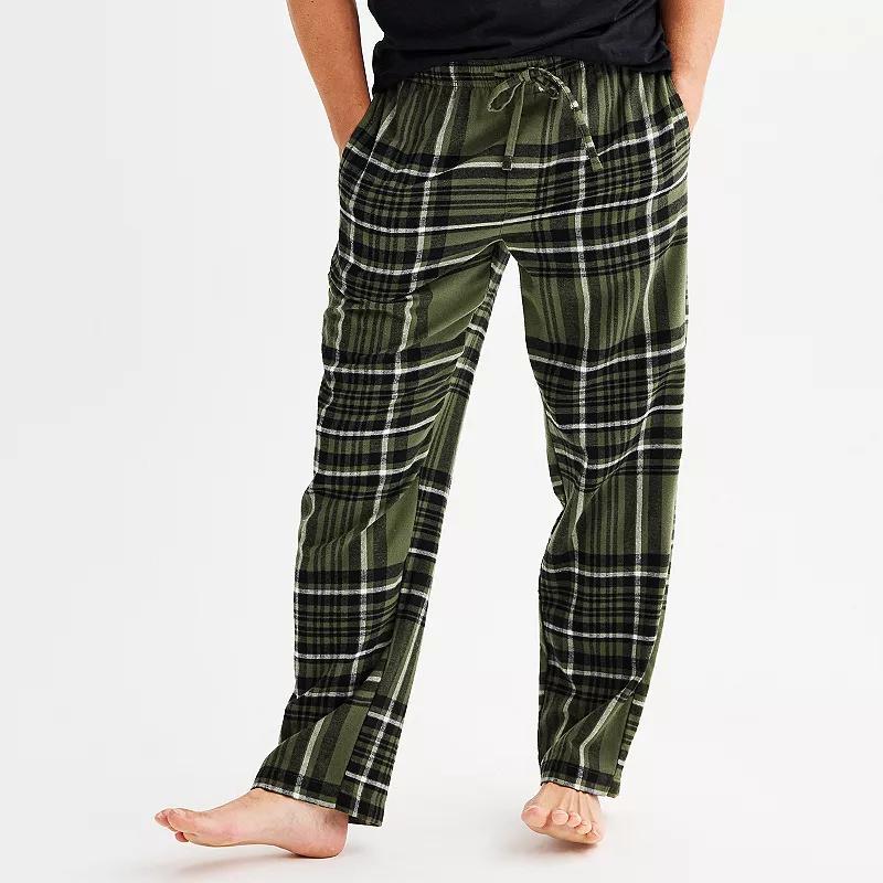 Mens Sonoma Goods For Life Flannel Drawstring Pajama Pants Iron Ore Plaid Product Image