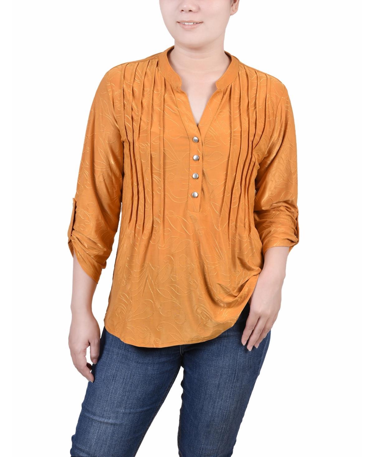 Ny Collection Petite 3/4 Roll Tab Pullover Top Product Image