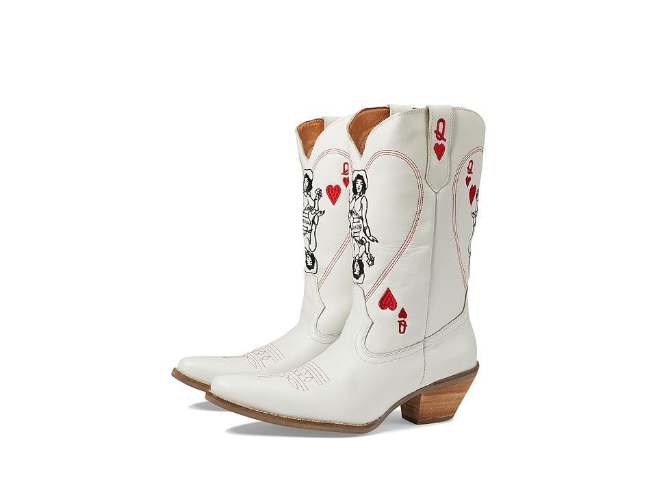 Dingo Queen A Hearts Embroidered Leather Mid Western Boots Product Image