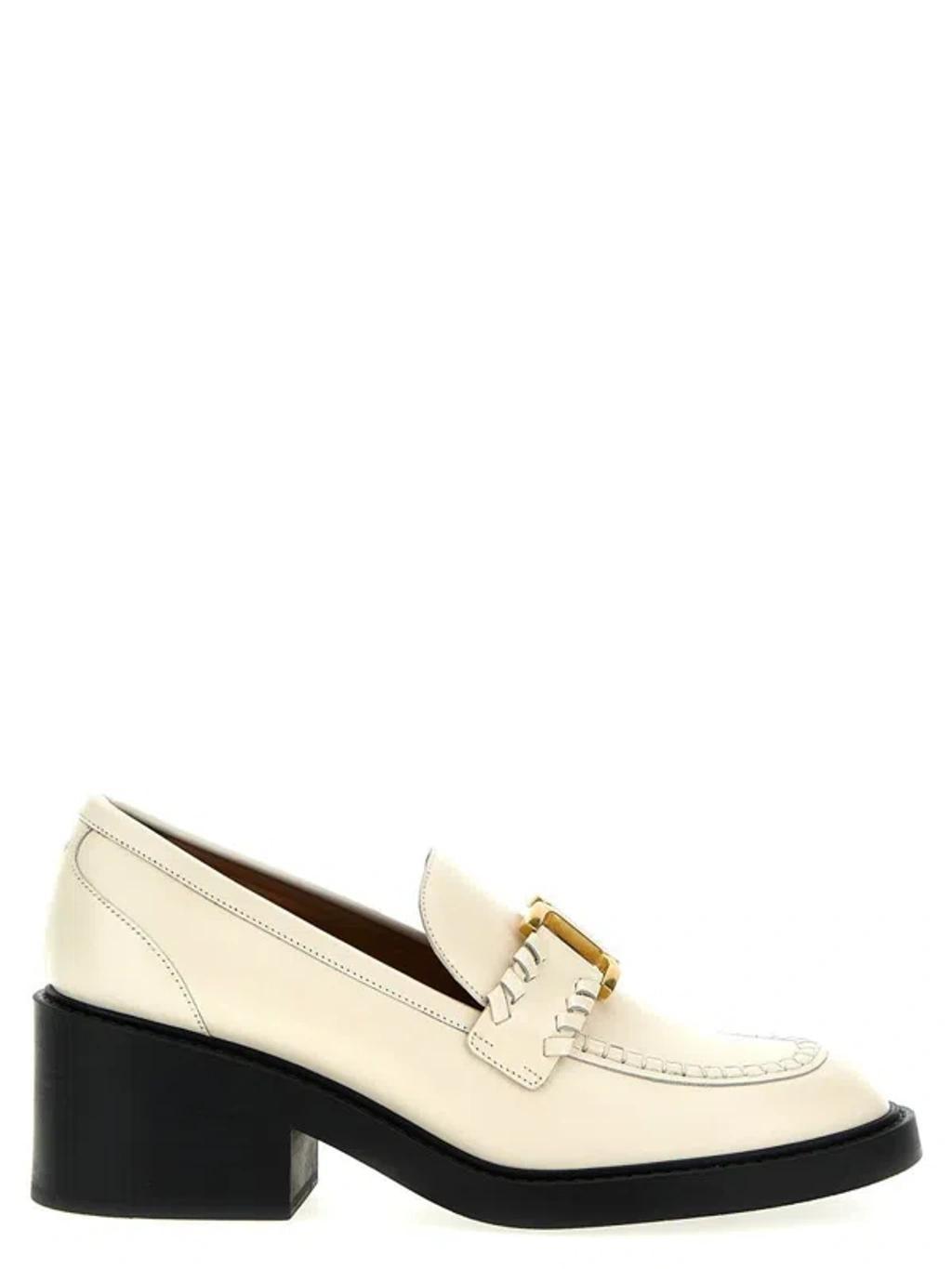 CHLOÉ Marcie Loafers In White Product Image