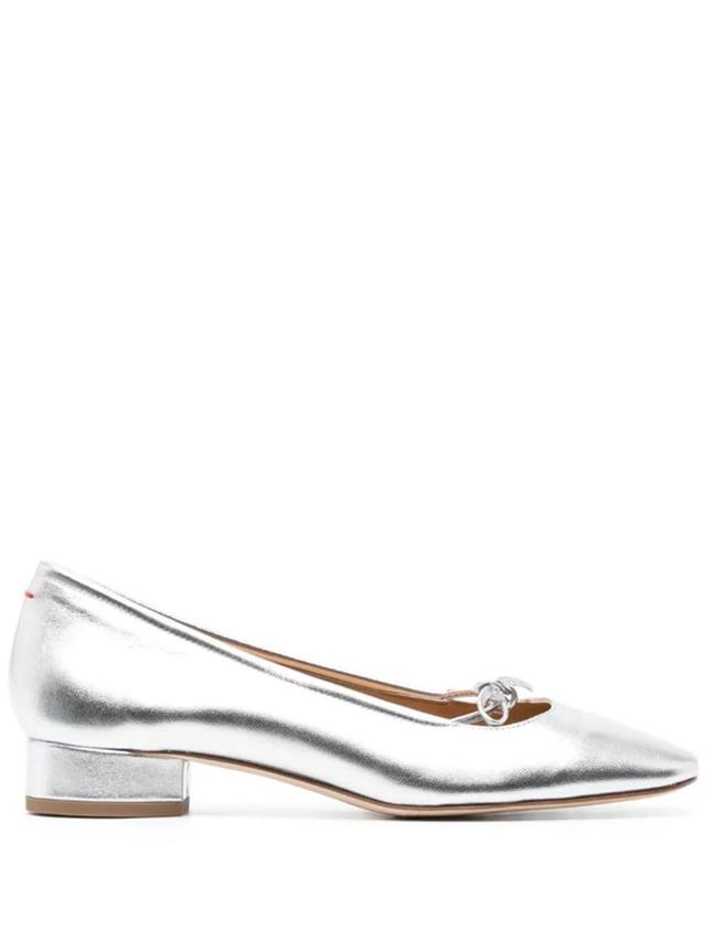 Silver Darya Nappa Ballerina Flats In Metallic Product Image