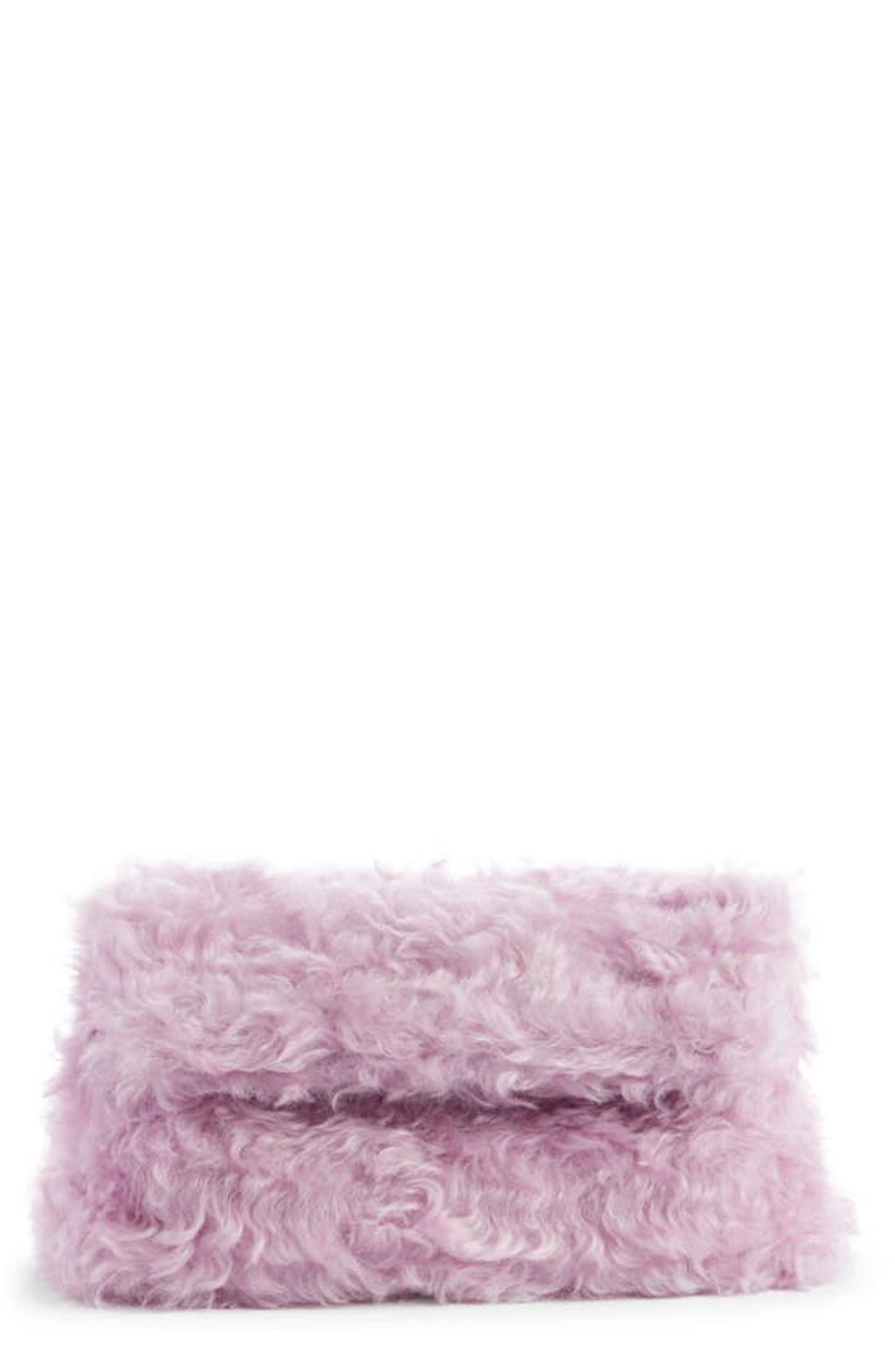 DRIES VAN NOTEN Faux-fur Clutch In Lilac Product Image