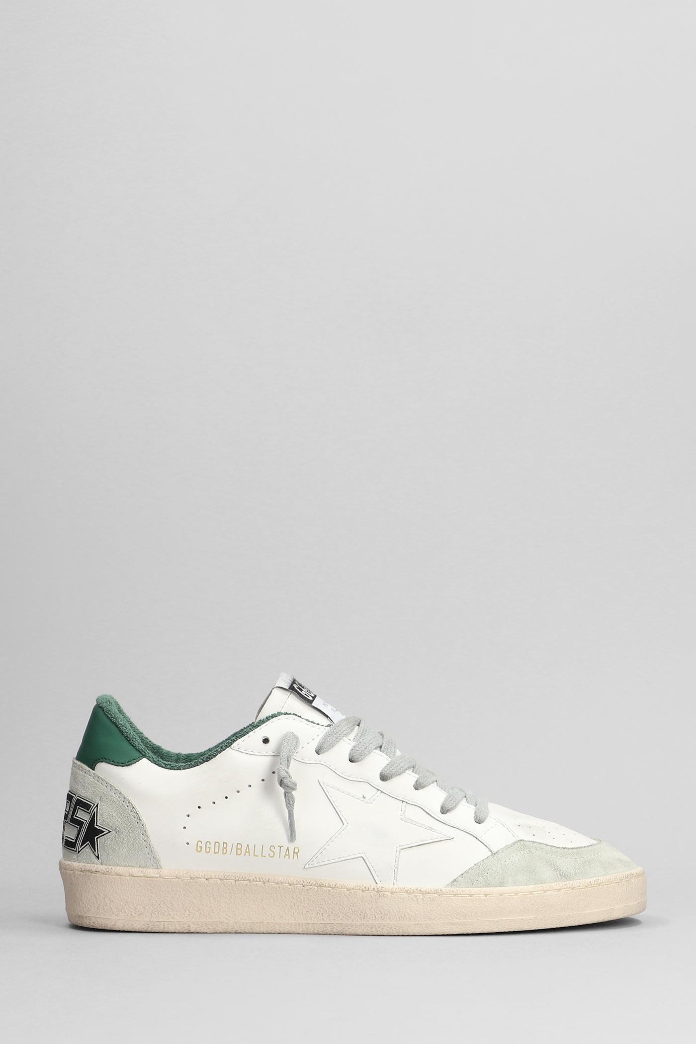 GOLDEN GOOSE Ball Star Sneakers In White Suede And Leather Product Image