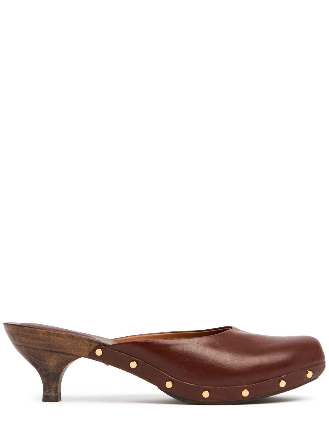 Judith Studded Leather Pumps In Brown Product Image