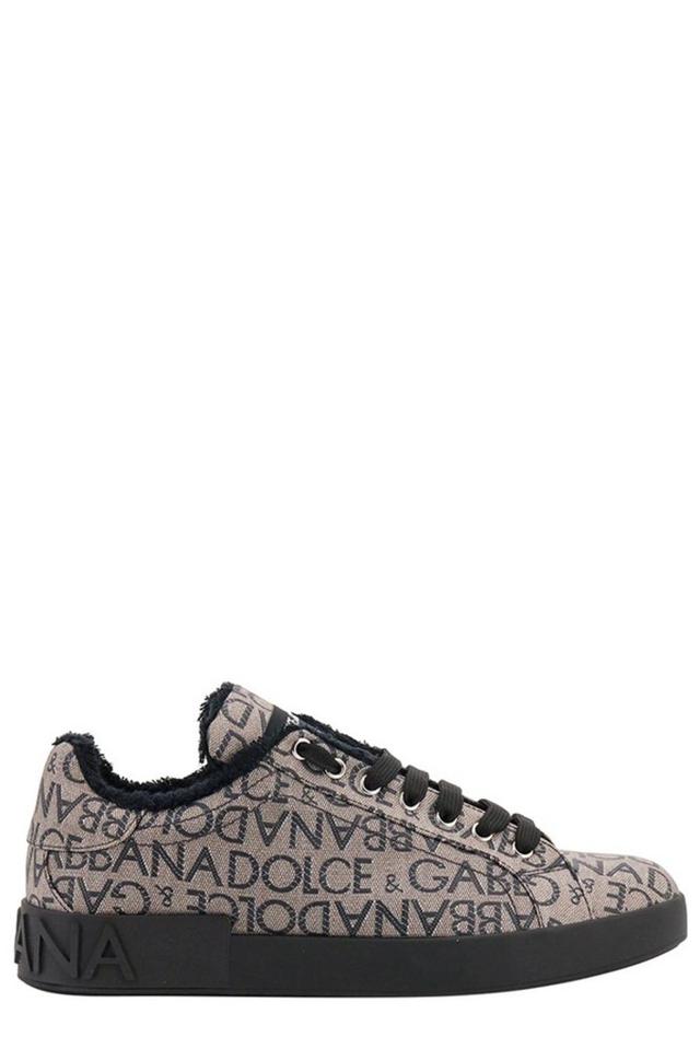 Logo-jacquard Canvas Trainers In Black Product Image