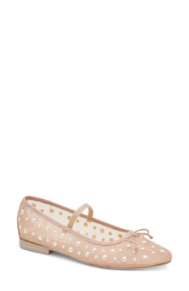 DOLCE VITA Women's Cadel Pearls Embellished Mesh Ballet Flats In Beige Product Image