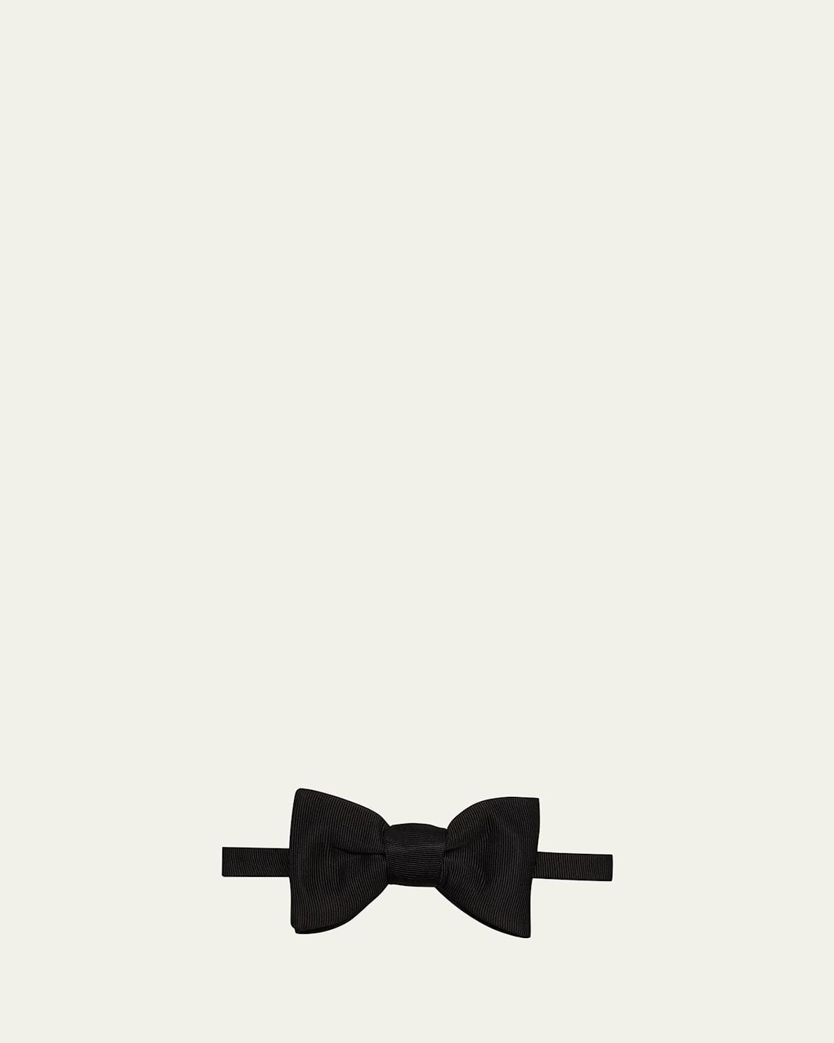 Mens Large Grosgrain Pre-Tied Silk Bow Tie Product Image