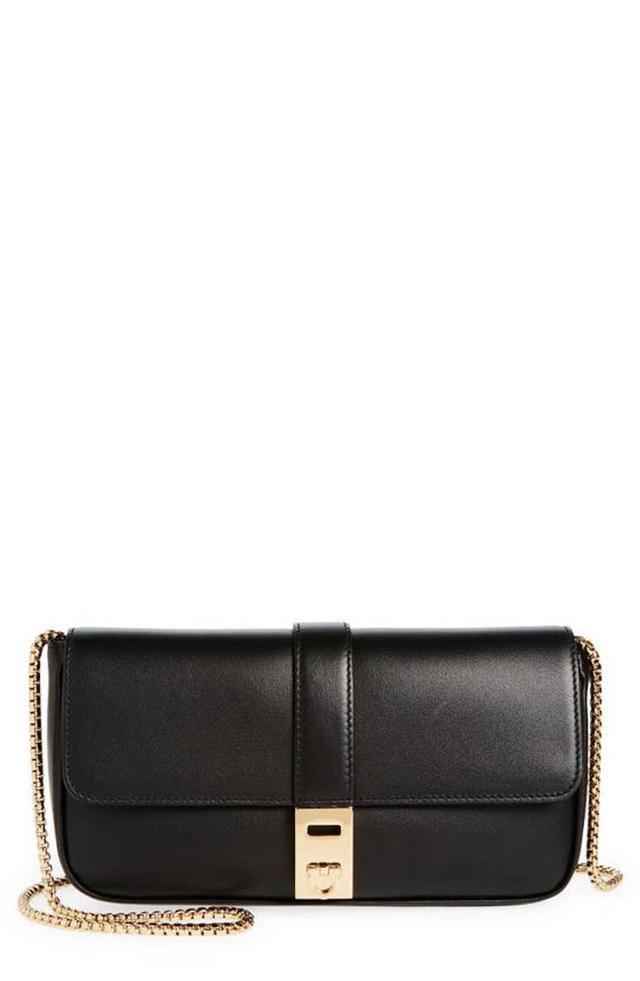 Mini Calfskin Leather Crossbody Bag In Nero Product Image